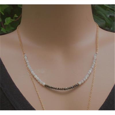 Collier ras de cou NACRE/PYRITE